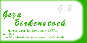 geza birkenstock business card